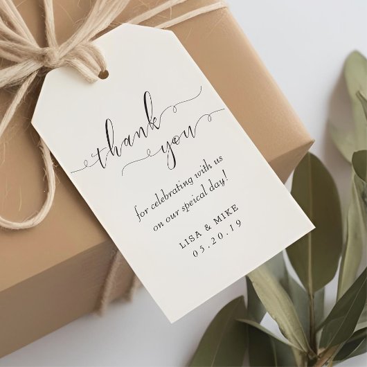 Étiquettes-cadeau Cadeau de mariage Simple Élégance Merci