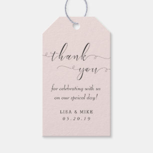 Étiquettes-cadeau Cadeau de mariage Simple Élégance Merci Rose