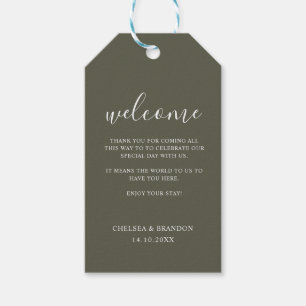 Étiquettes-cadeau Cadeau de Mariage Simple Minimal Vert Sauge de Bie