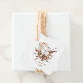 Étiquettes Cadeau Cadeau de Noël avec Bouquet de coton (En situation)