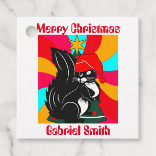 Étiquettes Cadeau cadeau de noël d'écureuil, nom personnalisé