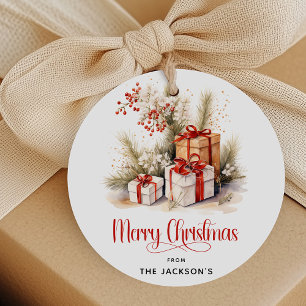 Étiquettes Cadeau Cadeau de Noël Elégant et Festif