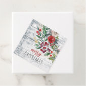 Étiquettes Cadeau Cadeau de Noël Holly Rustic Wood (En situation)