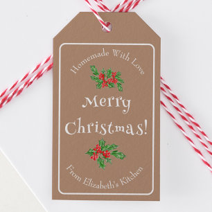 Étiquettes-cadeau Cadeau de Noël Modifiable de Pâtisserie de Fêtes J