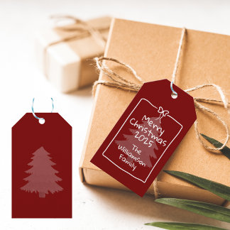 Étiquettes-cadeau Cadeau de Noël personnalisé Burgundy Doodle fantai