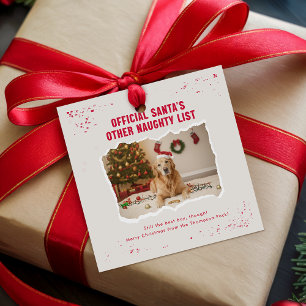 Étiquettes Cadeau Cadeau de Noël pour chien drôle et moderne
