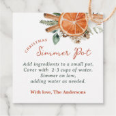 Étiquettes Cadeau Cadeau de Noël Simmer Pot Stovetop Potpourri (Dos)