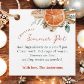 Étiquettes Cadeau Cadeau de Noël Simmer Pot Stovetop Potpourri