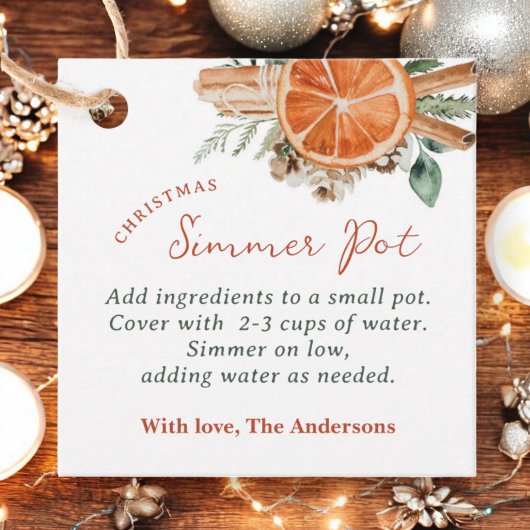 Étiquettes Cadeau Cadeau de Noël Simmer Pot Stovetop Potpourri