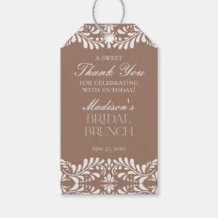Étiquettes-cadeau Cadeau de petit déjeuner de mariage Mocha Brown Ta