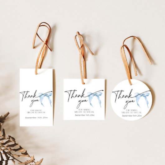 Étiquettes Cadeau Cadeau de remerciement avec noeud pour la douche d