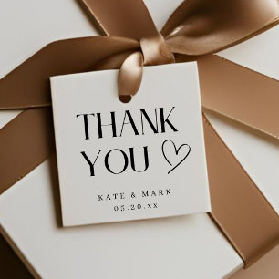 Étiquettes Cadeau Cadeau de remerciement de mariage minimaliste