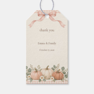 Étiquettes-cadeau Cadeau de remerciement pour Baby Shower Citrouille
