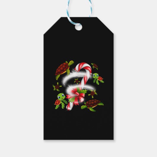 Étiquettes-cadeau Cadeau de tortue | Turtle Candy Sweet Christmas (Devant)