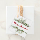 Étiquettes Cadeau Cadeau de vacances d'hiver Joyeux Décor vert de No (En situation)