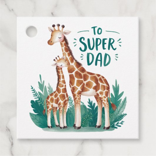 Étiquettes Cadeau Cadeau fête des pères | À Super Papa (Devant)