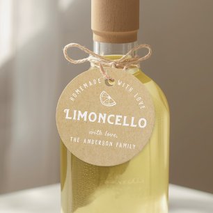 Étiquettes Cadeau Cadeau Limoncello Maison Kraft Vintage