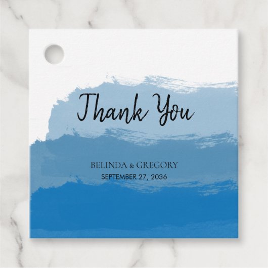 Étiquettes Cadeau Cadeau Mariage couleur bleu de plage (Devant)