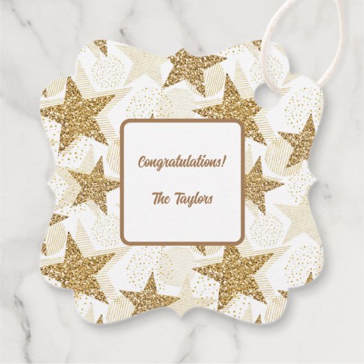 Étiquettes Cadeau Cadeau parties scintillant Star (Dos)