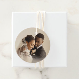 Étiquettes Cadeau Cadeau personnalisé avec photo, noms et date de ma