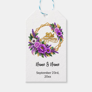Étiquettes-cadeau Cadeau pour le 20e anniversaire de mariage