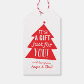 Étiquettes-cadeau Cadeau Red Christmas Tree (Devant)