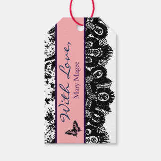 Étiquettes-cadeau CADEAU TAG BLEU LACE AVEC AMOUR do-it-yourself NOM