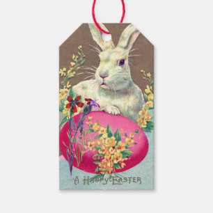 ÉTIQUETTES-CADEAU CADEAU TAG EASTER BUNNY VINTAGE