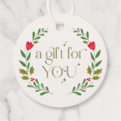 Étiquettes Cadeau Cadeau traditionnel de couronne de Noël (Devant)