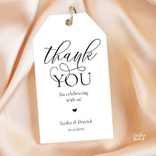 Étiquettes-cadeau Cadeaux de mariage classique moderne Merci