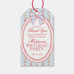 Étiquettes-cadeau Cadeaux de naissance Fleuris Fantaisie Vintage Rou
