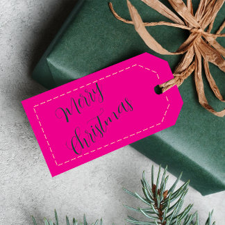 Étiquettes-cadeau Cadeaux de Noël Joyeux Nom Personnalisé Minimalist