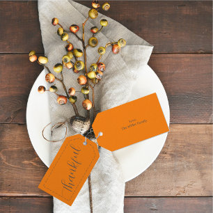 Étiquettes-cadeau Cadeaux Thanksgiving Nom personnalisé Minimaliste