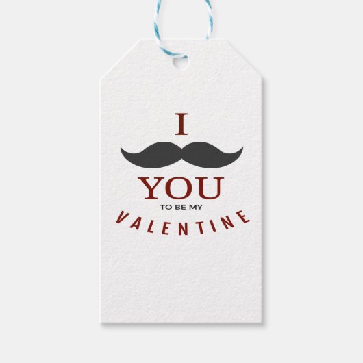 Étiquettes-cadeau Cadeaux Valentine Mustache (Devant)