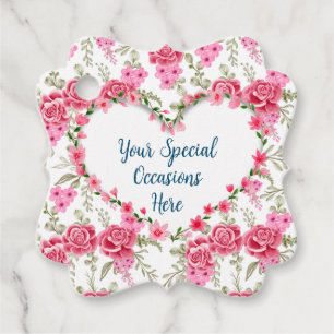 Étiquettes Cadeau Cadre de cœur floral élégant : pour chaque occasio
