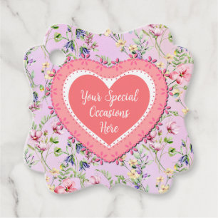 Étiquettes Cadeau Cadre de cœur floral élégant : pour chaque occasio