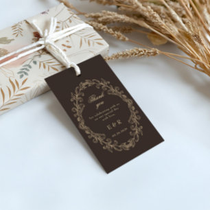 Étiquettes-cadeau Cadre de mariage baroque orné romantique