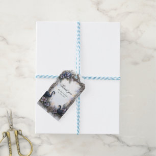 Étiquettes-cadeau Cadre de mariage Black Swan – Amour gothique roman