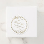 Étiquettes Cadeau Cadre Or Classique Merci Mariage de luxe (En situation)