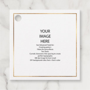 Étiquettes Cadeau Cadre personnalisé en faux or à petit carré à fair