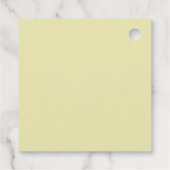 Étiquettes Cadeau Cadre rose - Mariage jaune céleste Monogramme (Dos)