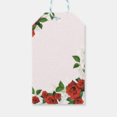 Étiquettes-cadeau Cadre rouge Or Floral Mariage Favor Merci (Dos)