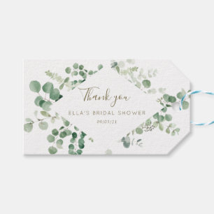 Étiquettes-cadeau cadre vert eucalyptus marque cadeau de fraise