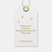 Étiquettes-cadeau Cadres dorés de Noël Une photo étoiles (Dos)