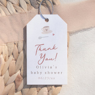 Étiquettes-cadeau Cafe Bebe Aquarelle Remerciements Mignons pour Bab