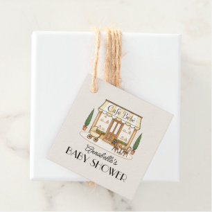Étiquettes Cadeau Café Bébé Parisien Fête de Naissance Mixte Bébé