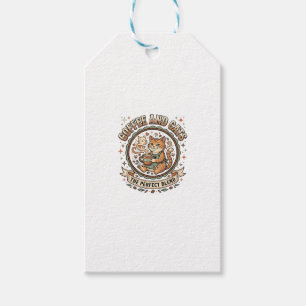 Étiquettes-cadeau Café Et Chats Chat Café Art Vectoriel Vintage T-Sh
