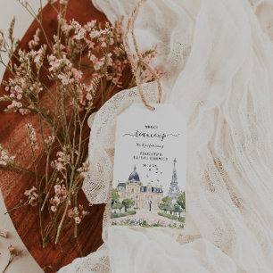 Étiquettes-cadeau Café français Merci Beaucoup aquarelle parisienne