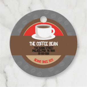 Étiquettes Cadeau Café moderne Café Bean Café Affaires Cadeau Favori