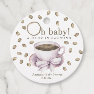 Étiquettes Cadeau Café Un bébé brasse du Baby shower